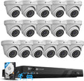 4COVR 4K 16 Channel Security Camera System for Business, 16CH NVR 4TB HDD, AI Human Vehicle Detection, 16x 8MP IP67 Dome Commercial IP PoE Camera with Mic, Night Vision, 24/7 Recording, LY97AX8M1616