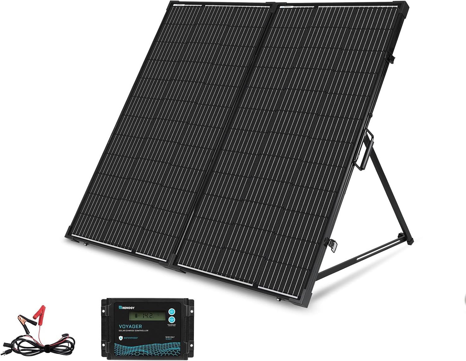 Renogy Solar Panels, 200W RV Solar Panel Kit for Power Station, Portable Solar Panel with Waterproof 20A Charge Controller, Sturdy Kickstand, IP65 Waterproof, for Outdoor Camping, RV, Emergency Backup