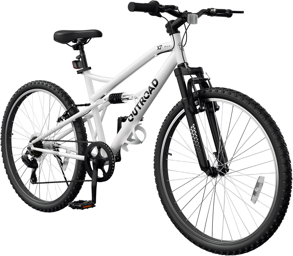 Betterland 26 Inch Mountain Bike with Adjustable Ergonomic Seat, 7/21 Speed Adult Bike with Dual V Brakes, Outdoor Cycling Bike with High Carbon Steel Frame and Front Suspension