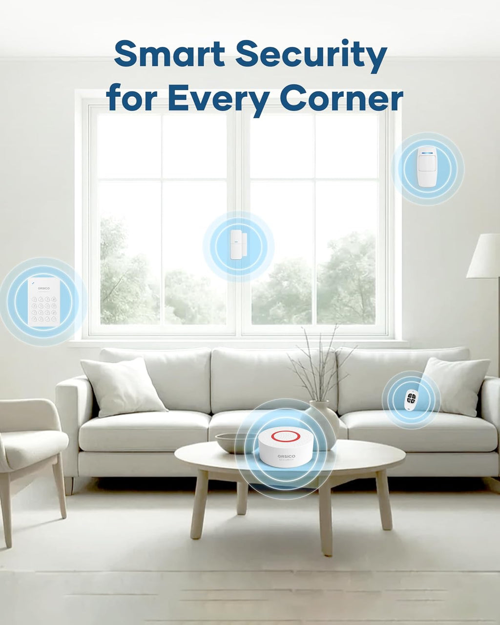 Wireless Home Alarm System 15-Piece Kit, WiFi Alarm System for Home Security with Phone APP Alert (Alarm Siren, Keypad, Remote, Motion, and Door Sensors) for Home, Apartment, Work with Alexa