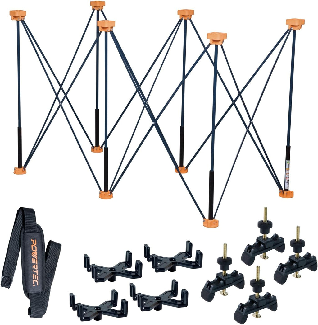 POWERTEC Arachni-Flex Workstation 2x4ft Portable & Collapsible Workstand - Heavy Duty Folding Work Table Base, 2500 lbs Capacity 36 Inch Work Height, No Assembly Mobile Workbench w/Carry Strap(71926V)