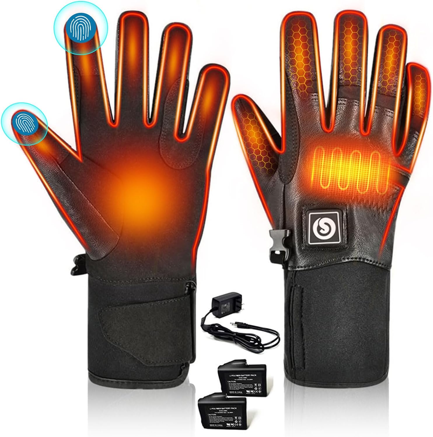 Savior Heated Gloves for Men and Women,Rechargeable Heated Electric Gloves,Suitable for Winter Outdoor Work,Skiing,Cycling,Running,Hiking,etc.