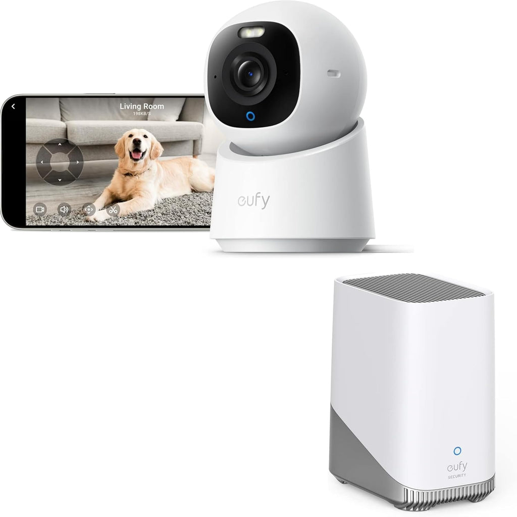 eufy Indoor Cam E30 & HomeBase S380 (Bundle),Latest Generation, 4K UHD Security Camera, Pet/Dog/Baby Camera with Phone app, Color Night Vision, Human/Pet Auto Tracking