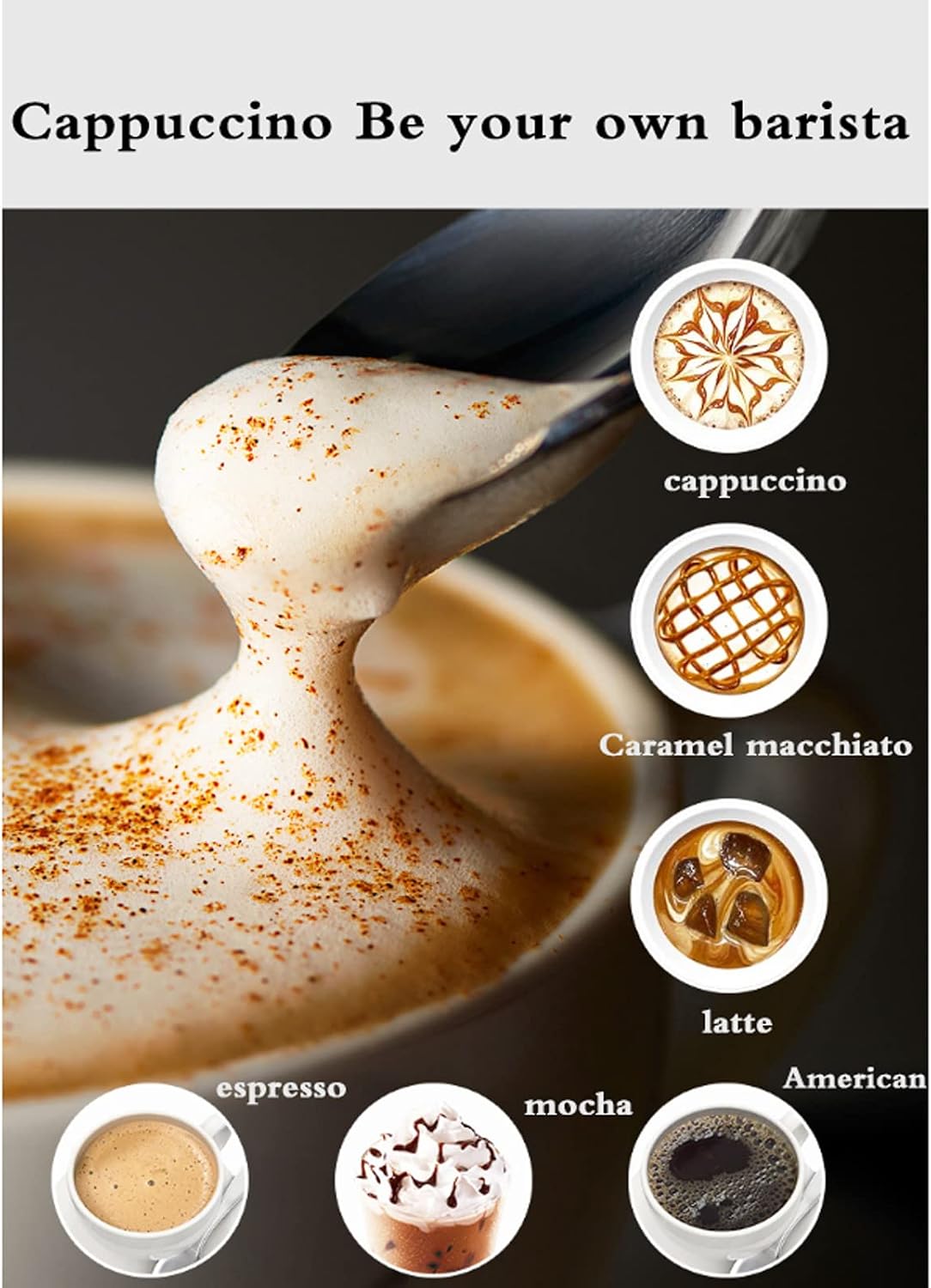 Coffee Machine Espresso Machine Office Small Italian Milk Frother Coffee Machine, 20 Bar Espresso Maker, 92°C Temperature Control, Suitable for Cappuccino Mocha