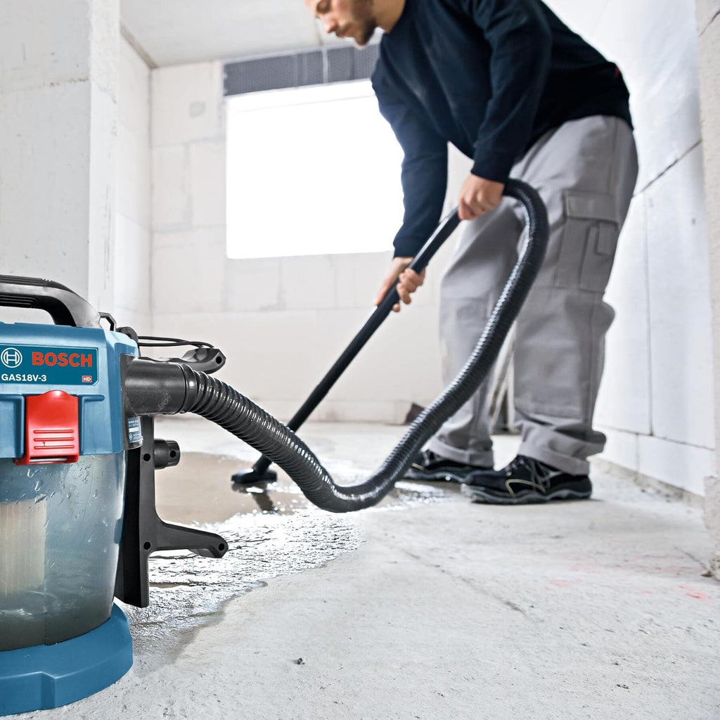 BOSCH GAS18V-3N 18V Cordless Wet Dry Vacuum, 2.6 Gallon Portable Shop Vac & Dust Extractor with HEPA Filter (Bare Tool)