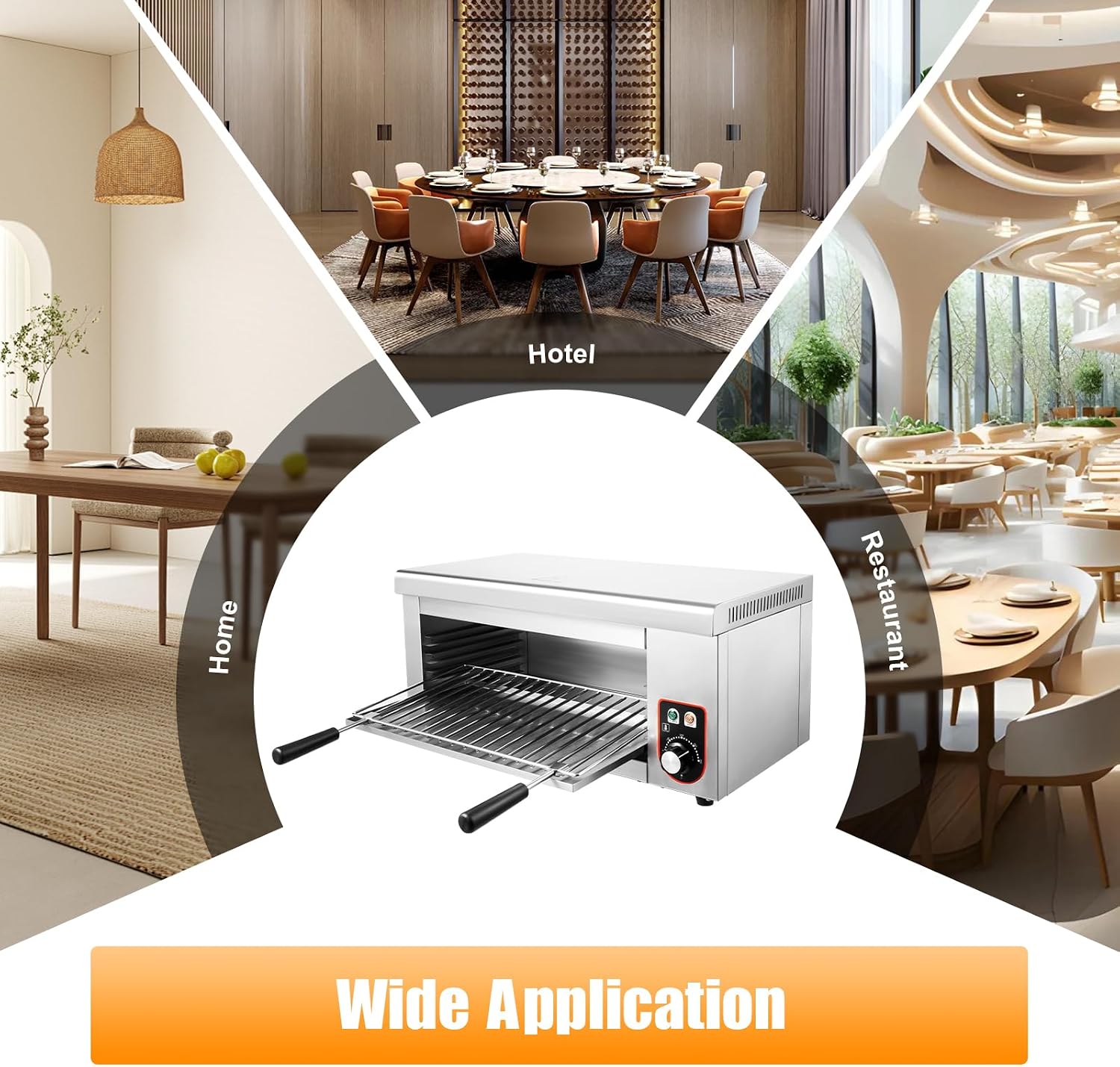 1500W Electric Cheese Melter Grill, Electric Cheese Melter Cheesemelter Grill, 122-572°FCountertop Salamander Broiler for Melt Cheese, Toast Sandwiches, Grill Steaks