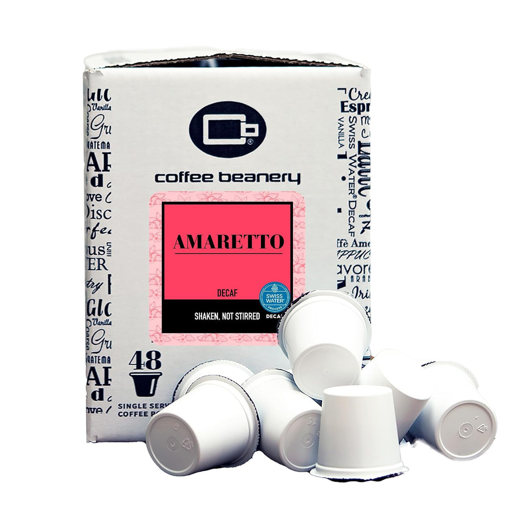 Amaretto Decaf Coffee Pods by Coffee Beanery | 96ct Bulk Medium Roast Arbica Coffee