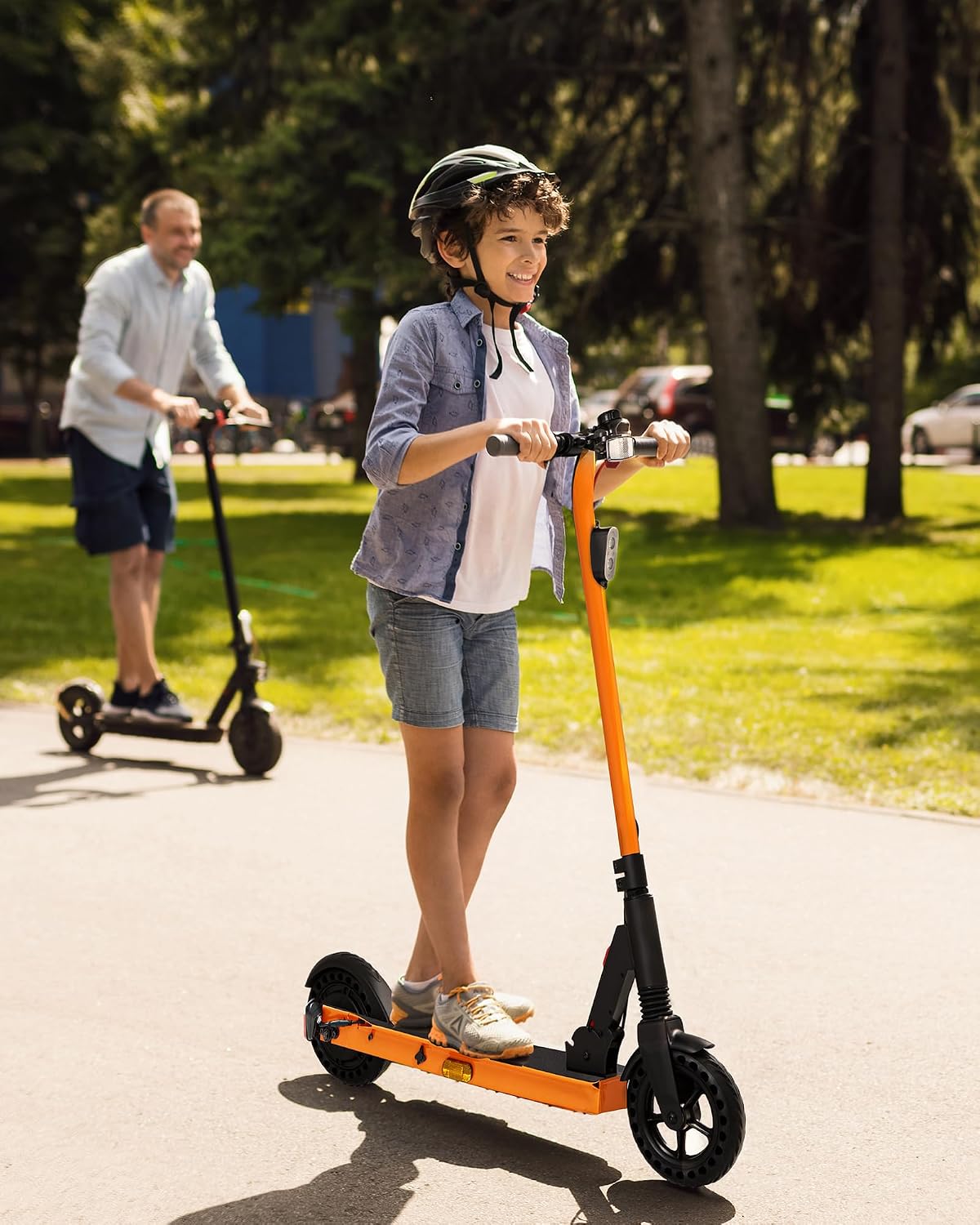 QnQ Electric Scooter 500W Peak Motor, 12 Miles Range & 15 MPH, 8' Flat-Free Tires, UL Certified, Foldable Electric Scooter for Adults, Teens and Big Kids