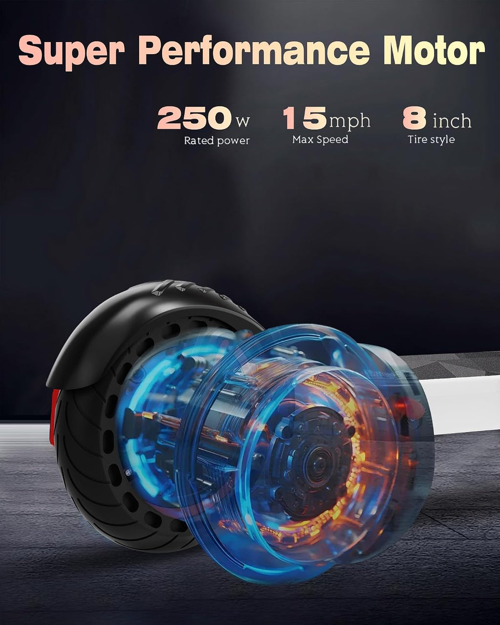 QnQ Electric Scooter 500W Peak Motor, 12 Miles Range & 15 MPH, 8' Flat-Free Tires, UL Certified, Foldable Electric Scooter for Adults, Teens and Big Kids