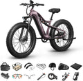 PUCKIPUPPY Electric Bike for Adults 1350W Peak, 28 MPH, 48V 20AH Battery Ebike, 26'x4' Fat Tire Full Suspension Electric Mountain Bike, 80 Miles Range, 8 Speed, Torque Sensor Labrador Pro