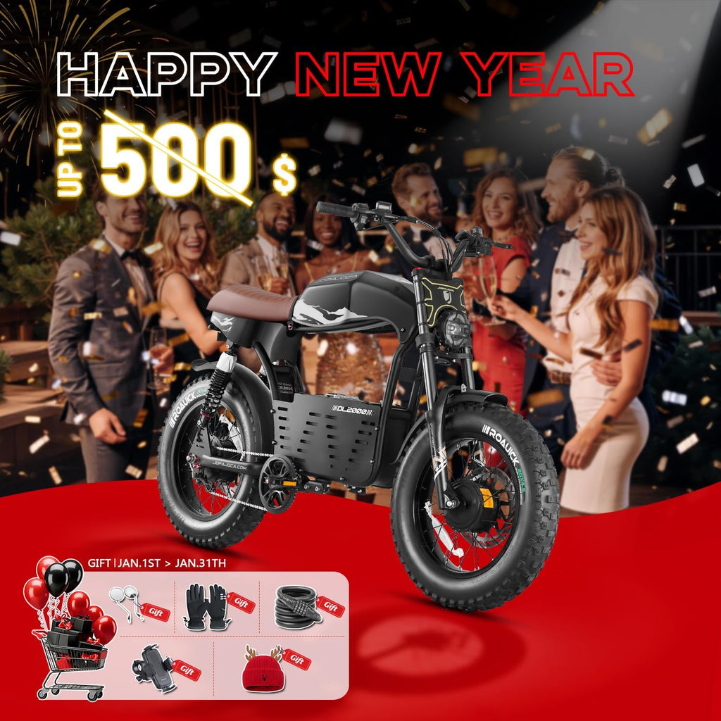 eAhora DL2000 (2025 Version) Electric Bike for Adults, Peak 4000W/1700W 44MPH/36MPH Dual/Single Motor Ebike, 52V 30Ah 60-90 Miles Long Range Electric Bicycle, Fat Tire Full Suspension Hydraulic Brake