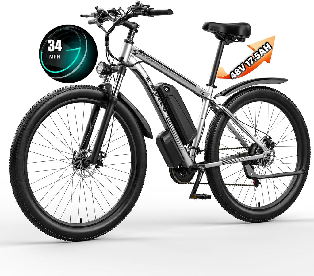 29 Inch Adult Commuter Electric Bike, 750 Watt/Peak 1000 Watt Motor 48V 17.5AH Removable Battery Electric Bike 29' x 2.1' 34MPH Electric Mountain Bike 21 Speed Gear Shift Electric Bike