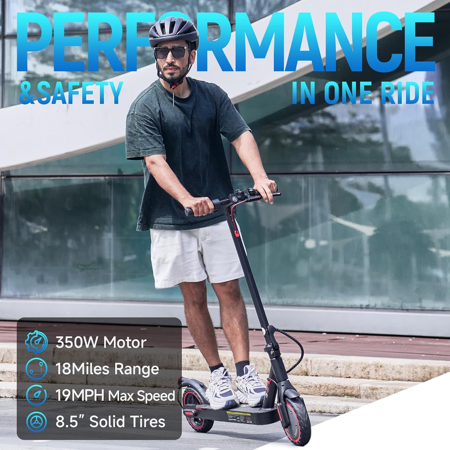 iScooter Electric Scooter Adults & Big Kids, Cruise Control, Dual Braking System, Smart App, Foldable Electric Scooter for Commuting & Campus Use