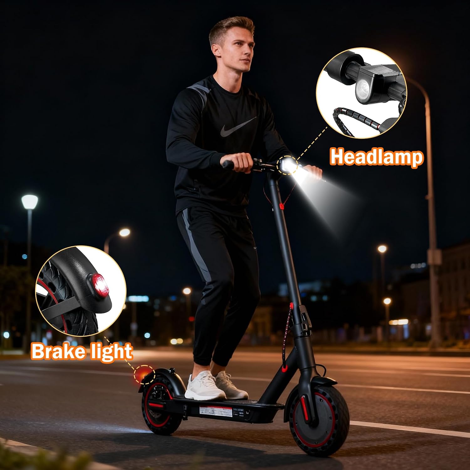 UrbanFish Electric Scooter, 350W/500W, 8.5' Tires, 21 Miles Range, 16/19 Mph, Folding E-Scooter with Dual Braking，APP Control
