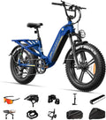 FREESKY 2026 Upgraded Rocky Pro Torque Sensor Electric Bike for Adults, 48V 25Ah Samsung Cells Battery, 105 Miles Range, 33MPH Fat Tire Step-Thru E Bike, 20' Full Suspension Cargo Bicycles, 8-Speeds