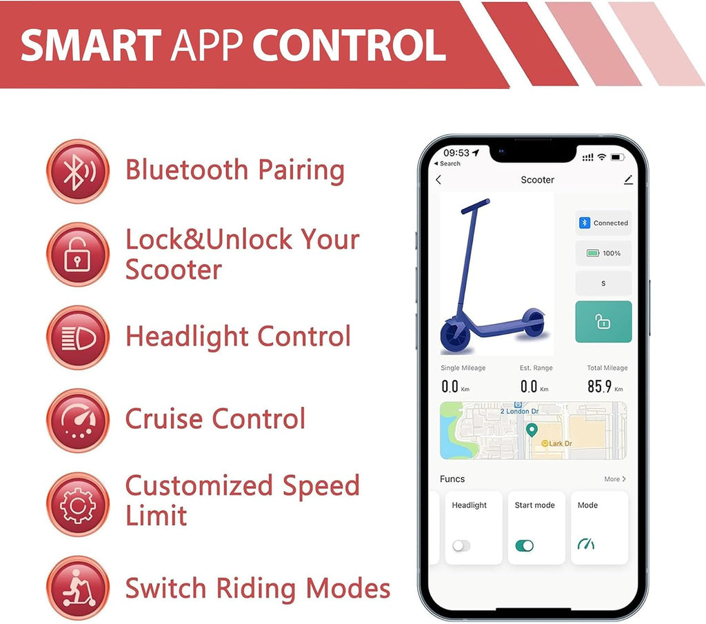 MAXSHOT Electric Scooter for Adults, 8.5/14' Tires, 19/22Mph, 350W/500W Motor, 16-28 Miles Range, Folding E-Scooter with Dual Suspension,APP Control