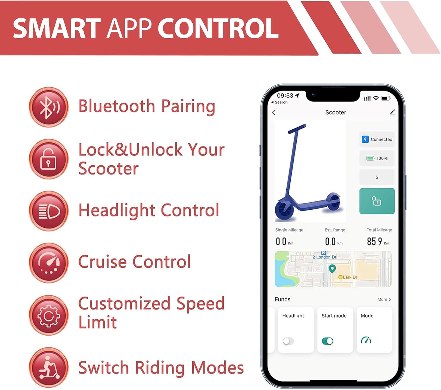 MAXSHOT Electric Scooter for Adults, 8.5/14' Tires, 19/22Mph, 350W/500W Motor, 16-28 Miles Range, Folding E-Scooter with Dual Suspension,APP Control