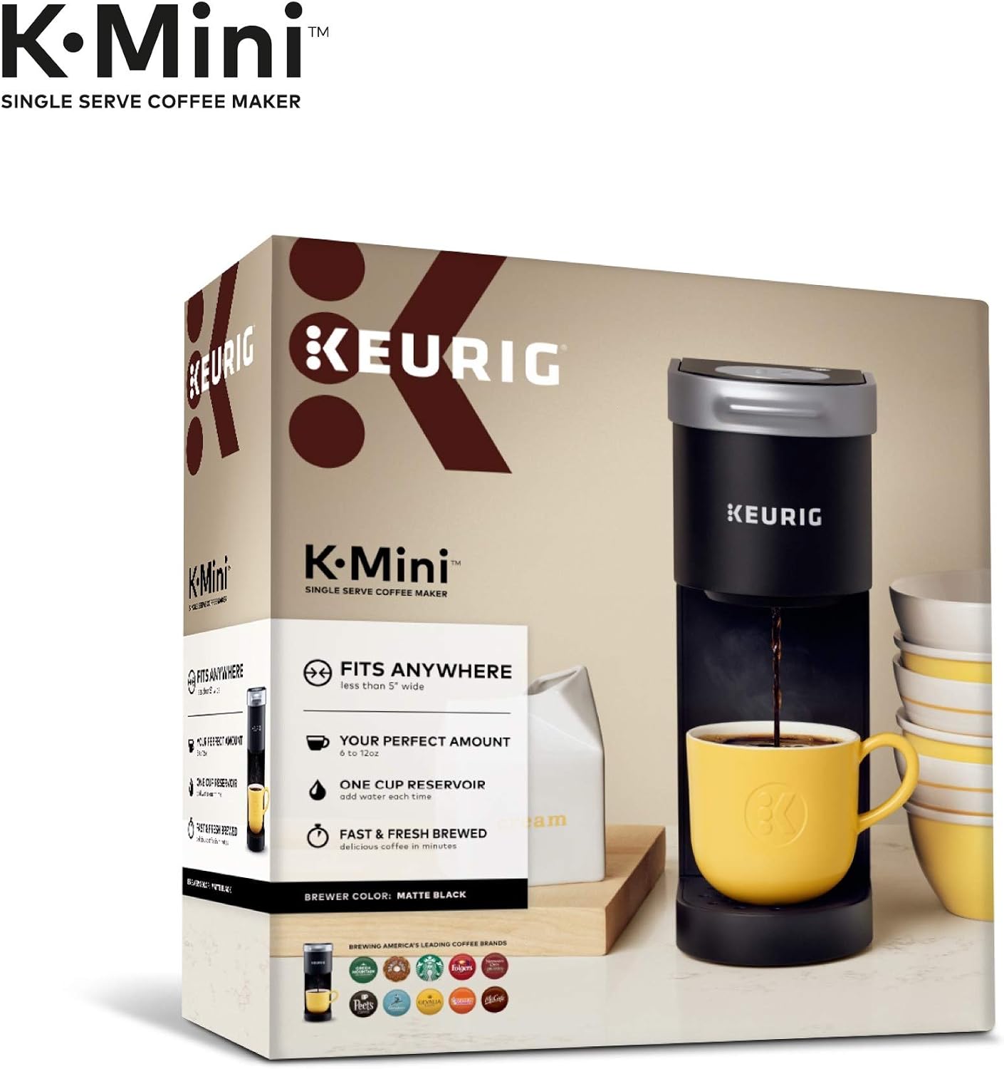 Keurig K-Mini Single Serve Coffee Maker with Peet's Coffee Dark, Medium, & Light Roast Variety Pack, 40 K-Cup Pods