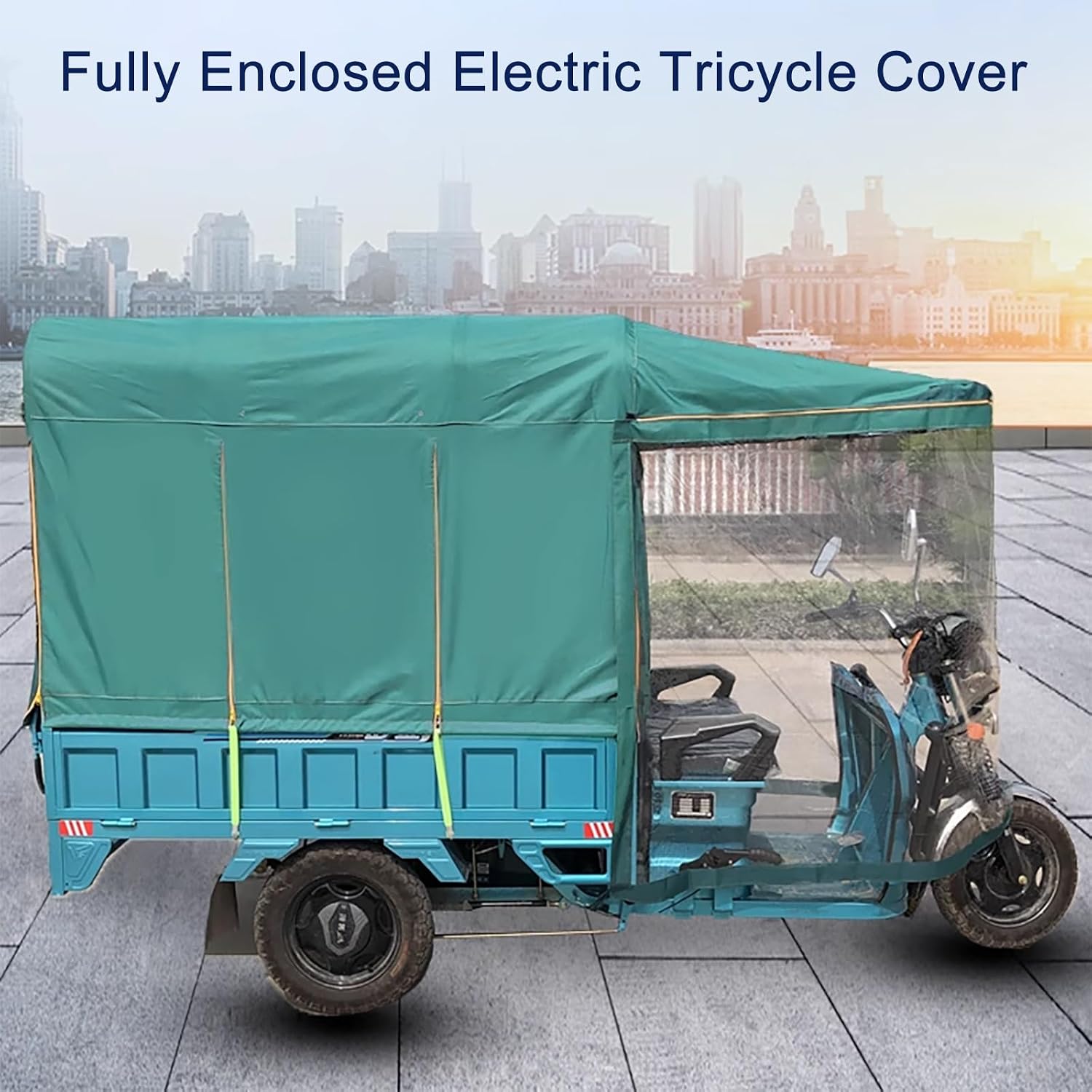Electric Tricycle Canopy, Waterproof Cover for Adult 3-Wheel Bike, Easy Entry and Exit, Simple Installation, 150cm x 105cm