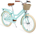 MEGHNA Cruiser Bike 20 inch/24 inch Wheels Girls Women Bike Single Speed Commuter Bike with Basket V-Brake and Coast Brake Women Ladys Bicycle, Multicolors