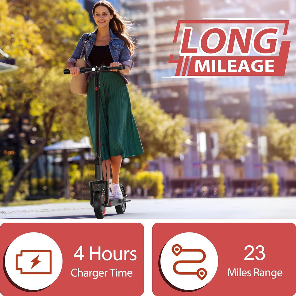 MAXSHOT Electric Scooter for Adults, 8.5/14' Tires, 19/22Mph, 350W/500W Motor, 16-28 Miles Range, Folding E-Scooter with Dual Suspension,APP Control
