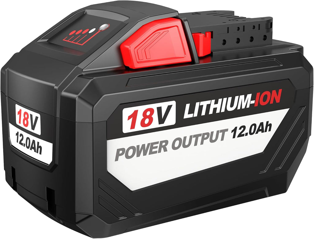 BULL-TECH 18V 12.0 AH Replacement for Milwaukee Electric Tools M18 High Output HD12.0 Battery Pack Compatible with All Power 18V Milwaukee Power+ Tools