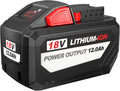 BULL-TECH 18V 12.0 AH Replacement for Milwaukee Electric Tools M18 High Output HD12.0 Battery Pack Compatible with All Power 18V Milwaukee Power+ Tools