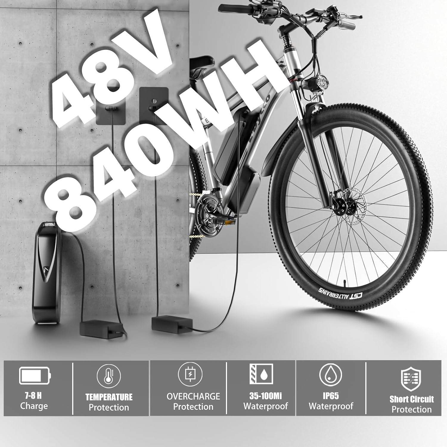 29 Inch Adult Commuter Electric Bike, 750 Watt/Peak 1000 Watt Motor 48V 17.5AH Removable Battery Electric Bike 29' x 2.1' 34MPH Electric Mountain Bike 21 Speed Gear Shift Electric Bike