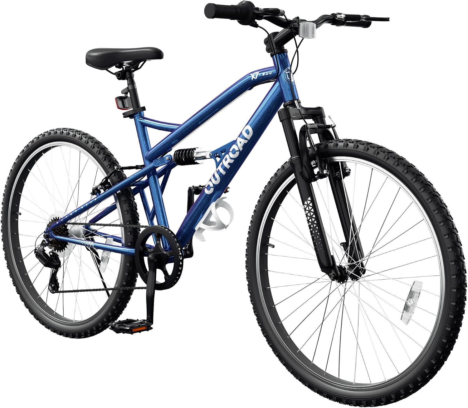 Betterland 26 Inch Mountain Bike with Adjustable Ergonomic Seat, 7/21 Speed Adult Bike with Dual V Brakes, Outdoor Cycling Bike with High Carbon Steel Frame and Front Suspension