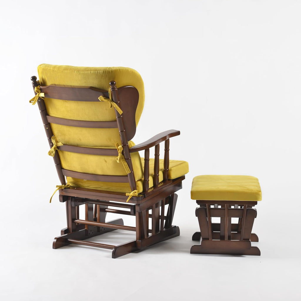 Comfort Deluxe Glider Chair and Ottoman Set (Yellow)