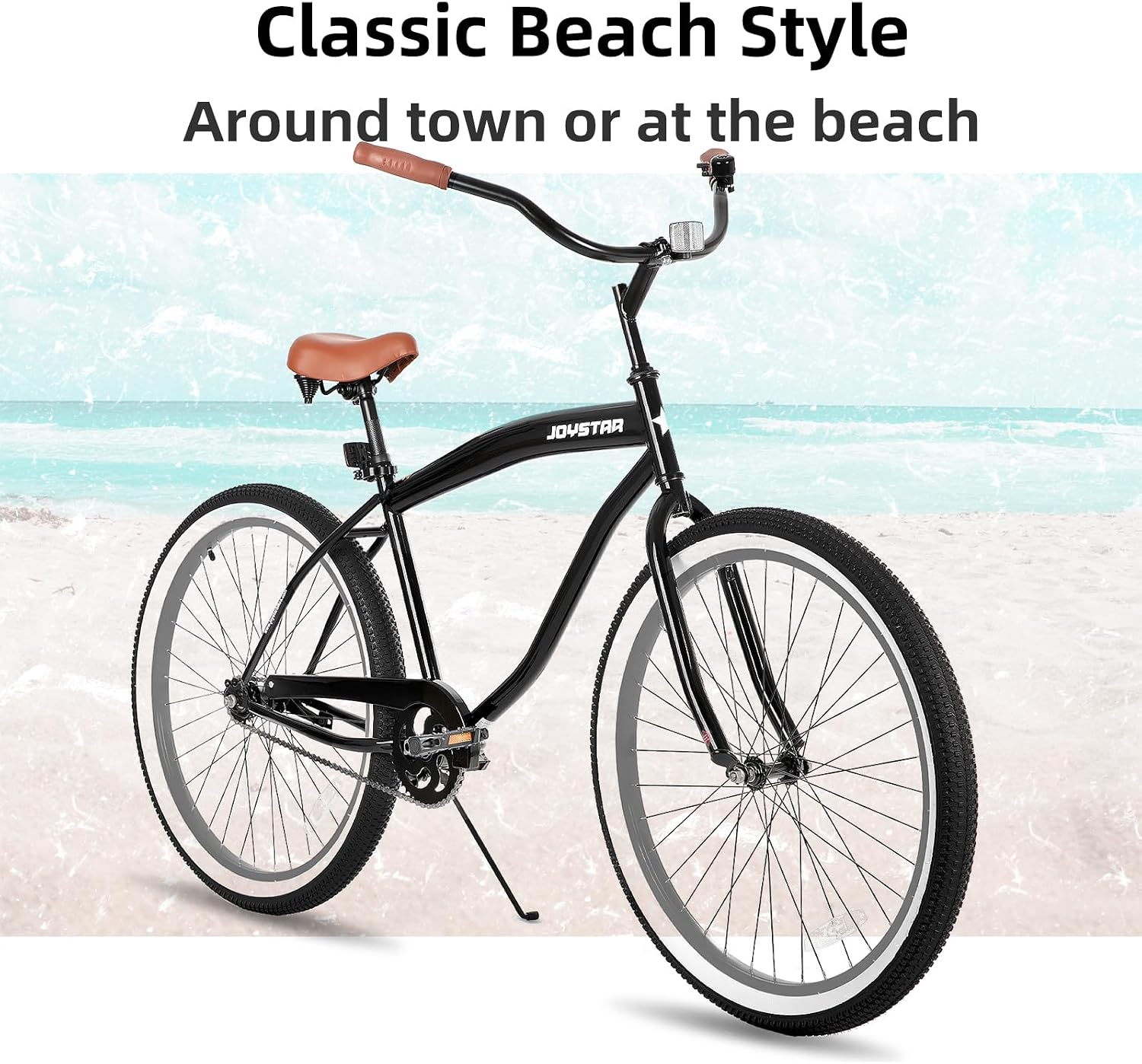JOYSTAR 20' 24' 26' Beach Cruiser Bike for Girls, Boys, Mens and Womens, Single Speed Kids Cruiser Bikes with Coaster Brake, Multiple Colors