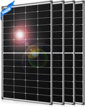 300 Watt Solar Panel 10BB N-Type 300w Solar Panels 25% High Efficiency Monocrystalline Busbar-Less Half-Cut Technology for RV Home Rooftop Power Station Off Grid Systems (300w*4)