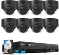 4COVR 4K PoE Security Camera System, 8X 8MP IK10 Vandal-Proof IP67 Dome PoE IP Camera, 8CH NVR 2TB HDD, AI Human Vehicle Detection & IR Night Vision, 24/7 Home Outdoor Recording, LY54AB8M0808