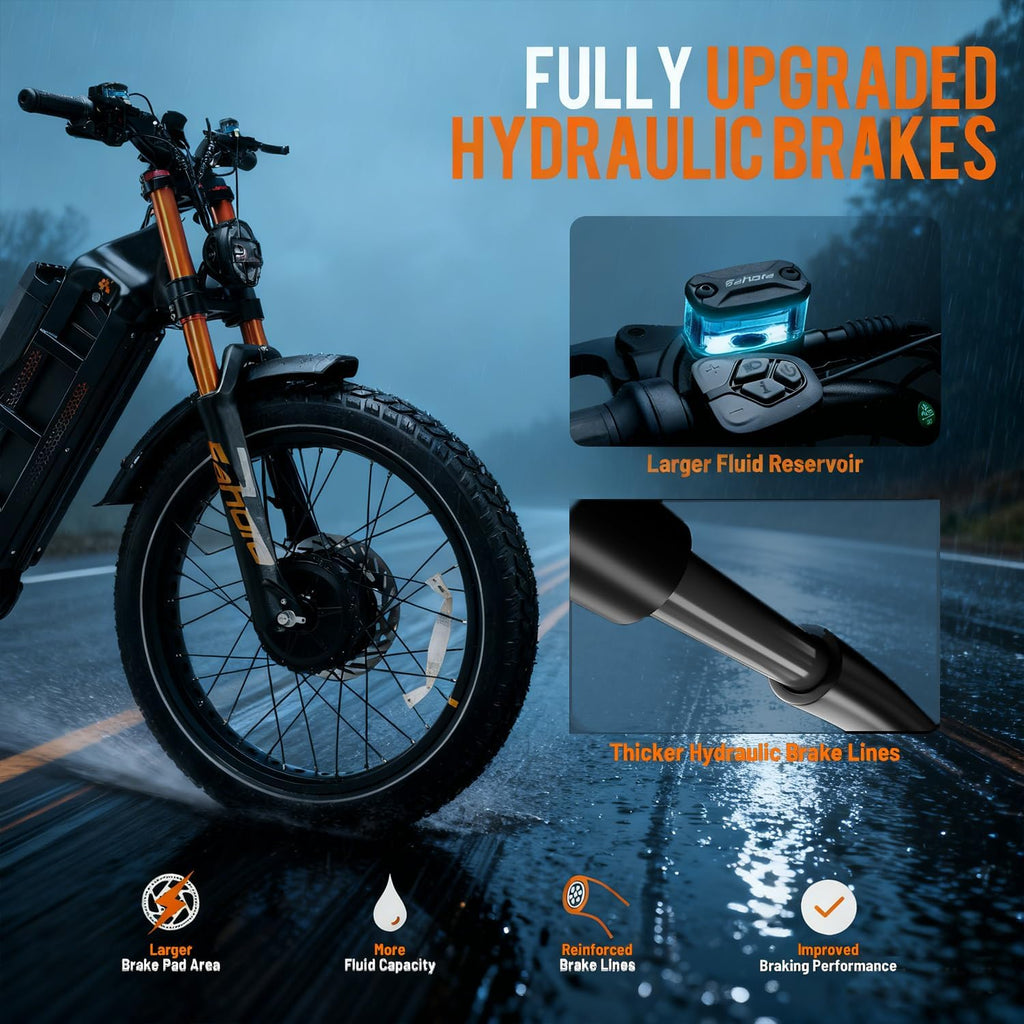 2026 eAhora Romeo Dual-Motor Ebike - 50Mph 5600W 60-80AH 250Miles Long Range Electric Bike for Adults, Full Suspension Hydraulic Brakes Electric Bicycle, 26' Mountain Bike for Off-Road Commuting