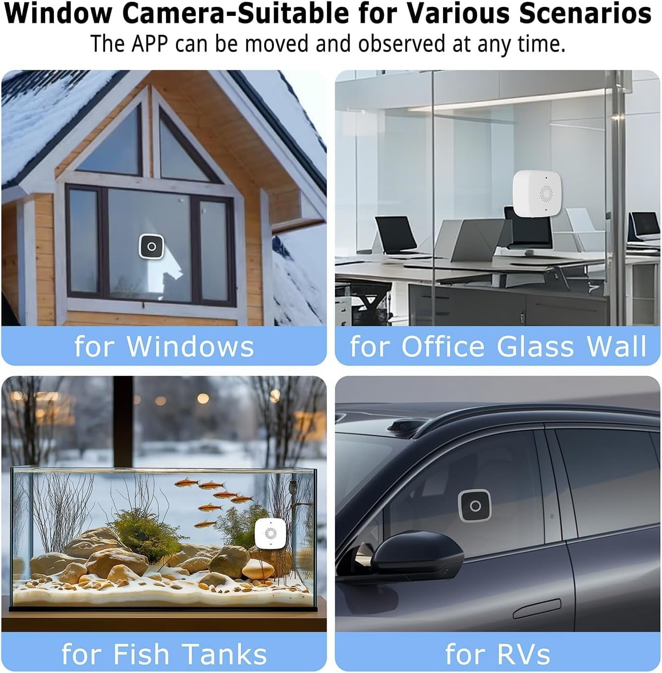 SOIADV Window Cameras for Home Security 4Pack, Wireless Security Camera System with Battery Powered, Indoor Camera with 4MP QHD, Motion Detection, Smart AI Color Night Vision, 2.4G&5GHz, Cloud/SD