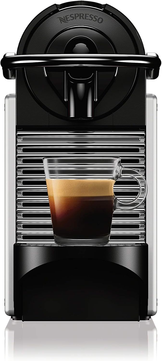Nespresso Pixie Coffee and Espresso Machine by De'Longhi with Milk Frother, Aluminum, 34 ounces