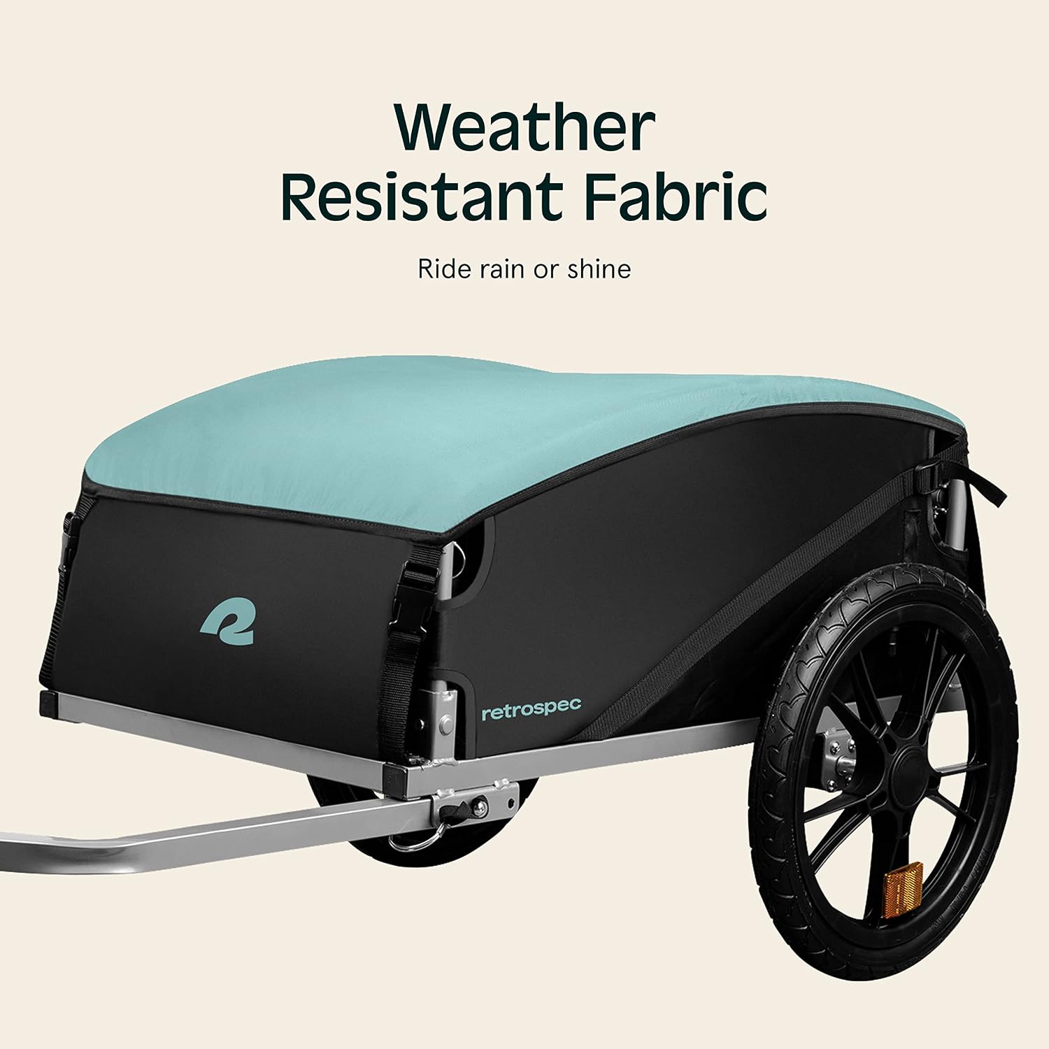 Retrospec Rover Hauler Bike Cargo Trailer - Foldable Frame with Weather-Resistant Fabric & 80lb Capacity - Universal Bike Trailer for 20-29in Wheels - Includes Safety Flag & D-Ring Anchors
