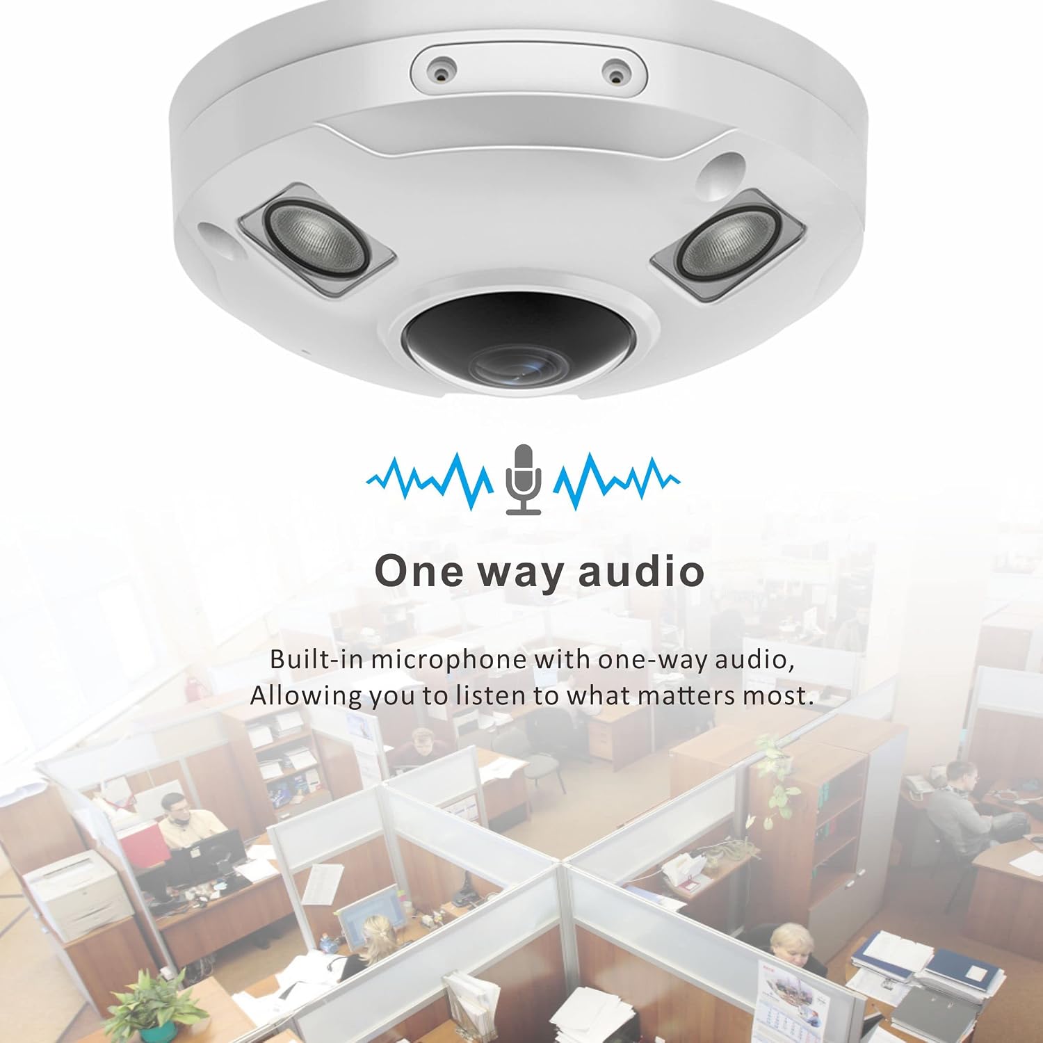 4K POE IP Fisheye Camera, 1.7mm Lens, 49ft Infrared, WDR, Metal housing, IP66 Water-Proof Indoor&Outdoor Panoramic Security Camera(Compatible with Hikvision/Dahua NVRs)