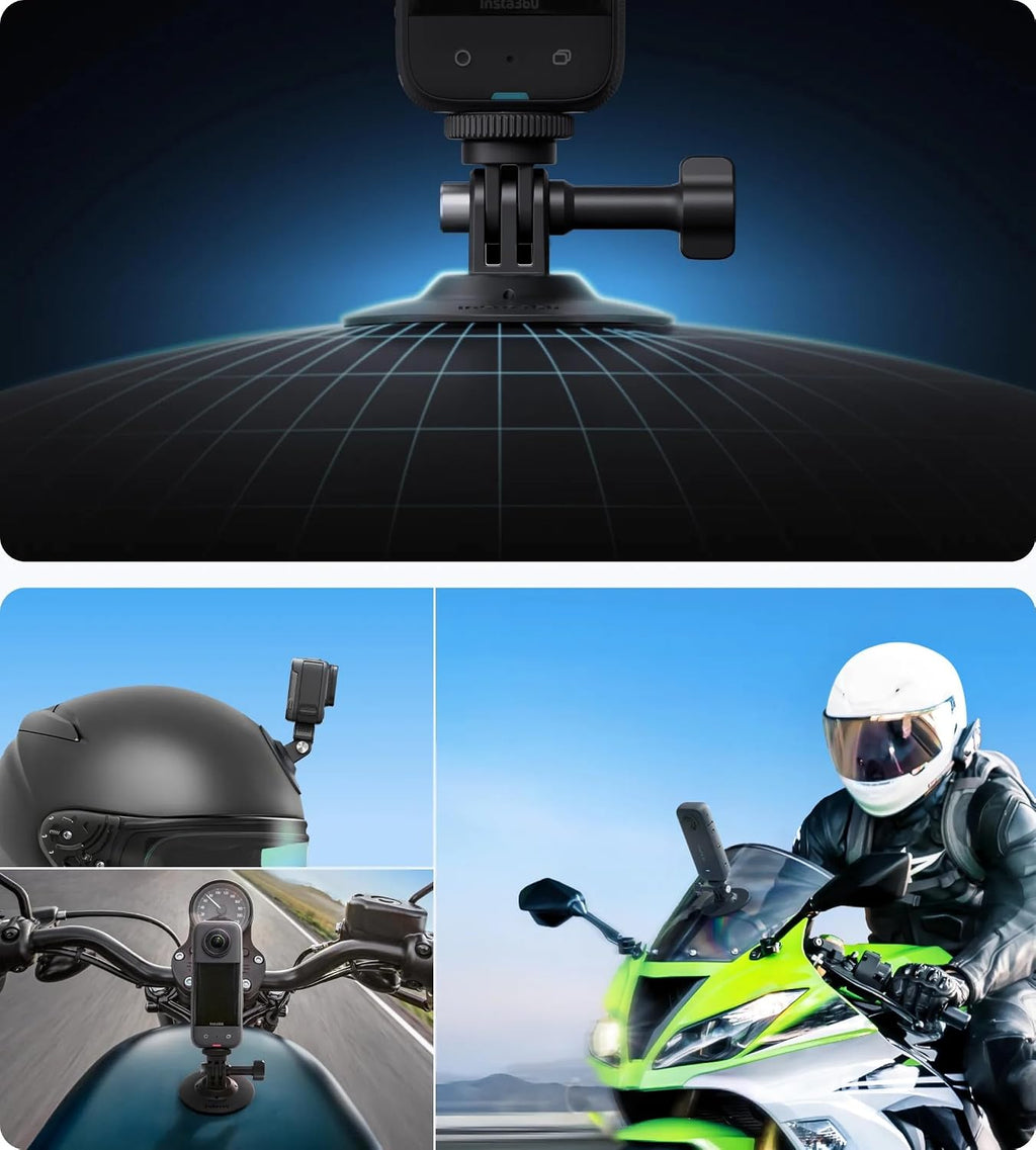 Insta360 Motorcycle Bundle New Version-Complete Mounting Kit X5/X4 Air/X4/X3/X2/Cameras | Compatible with ACE PRO2/GO 3S/Go Ultra, DJI OSMO Action 6/5/4and GoPro 13/12/11/MAX2(with Action Selfie)