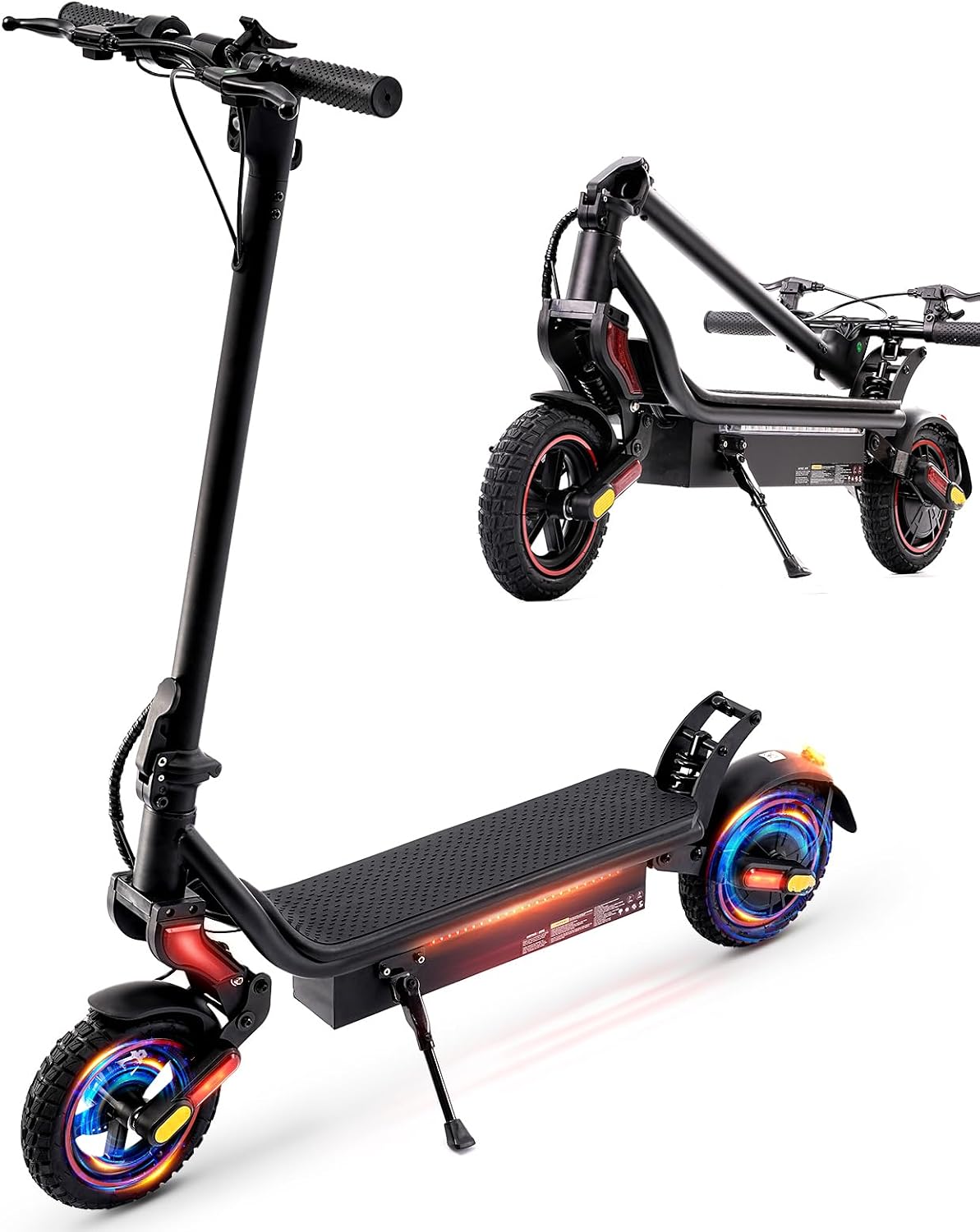 Electric Scooter, 500W/750W Powerful Motor, 22/25 MPH Top Speed & 23/28 Miles Range, 9.3'/10' Tires, Foldable Commuter Scooter for Adults and Teens with Dual Braking,Cruise Control,APP Control