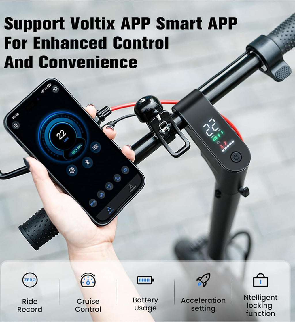 Electric Scooter, 23 Miles, 22 MPH Top Speed Electric Scooter for Adults, 500W Powerful Motor,10'/8.5' Pneumatic Tires Commuting Scooter, Foldable Escooter for Commuting & Campus Use