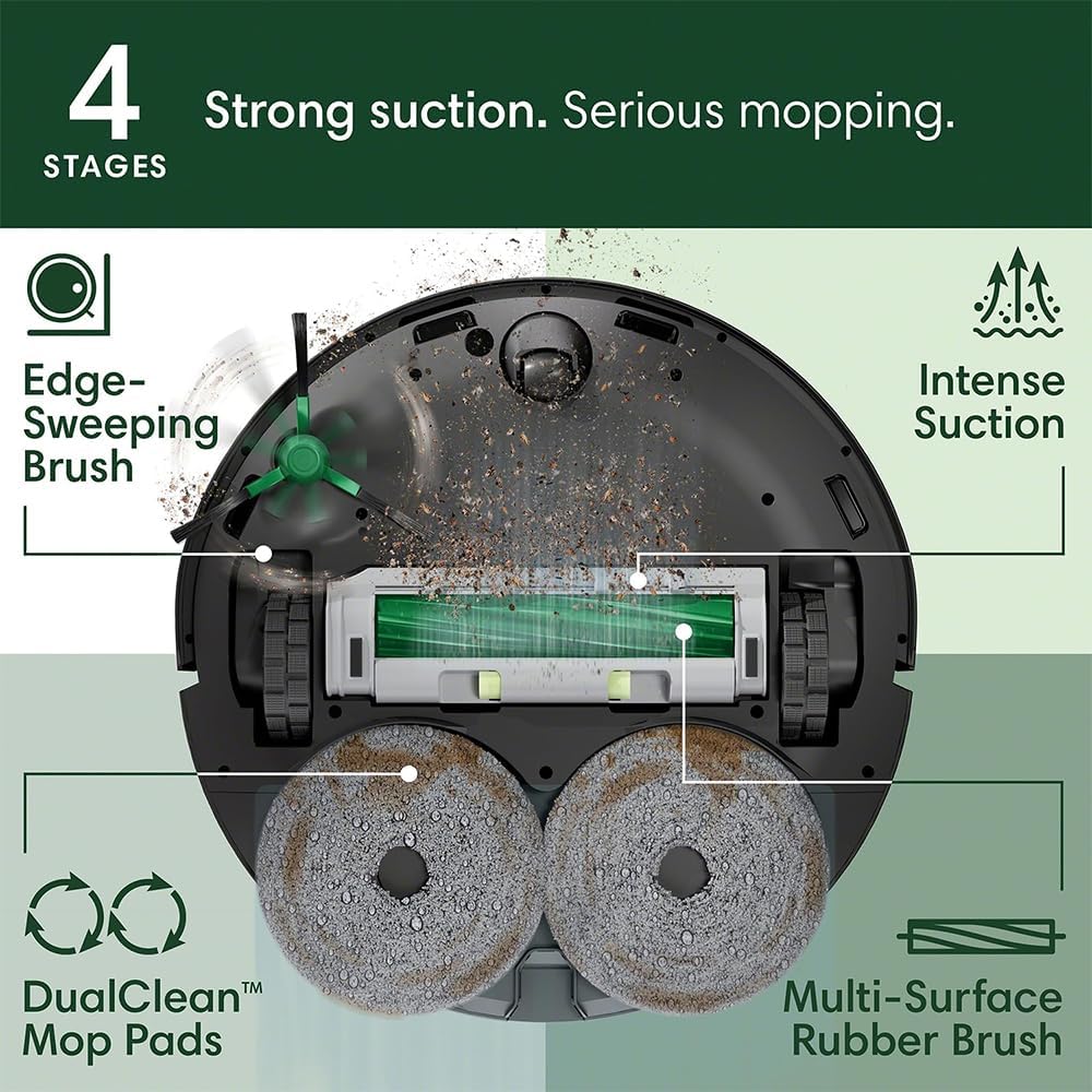 iRobot G185020 Roomba Plus 405 Combo Robot + AutoWash Dock Bundle with Deco Essentials 16Pcs Replacement Kit and CPS 2 YR Enhanced Protection Pack