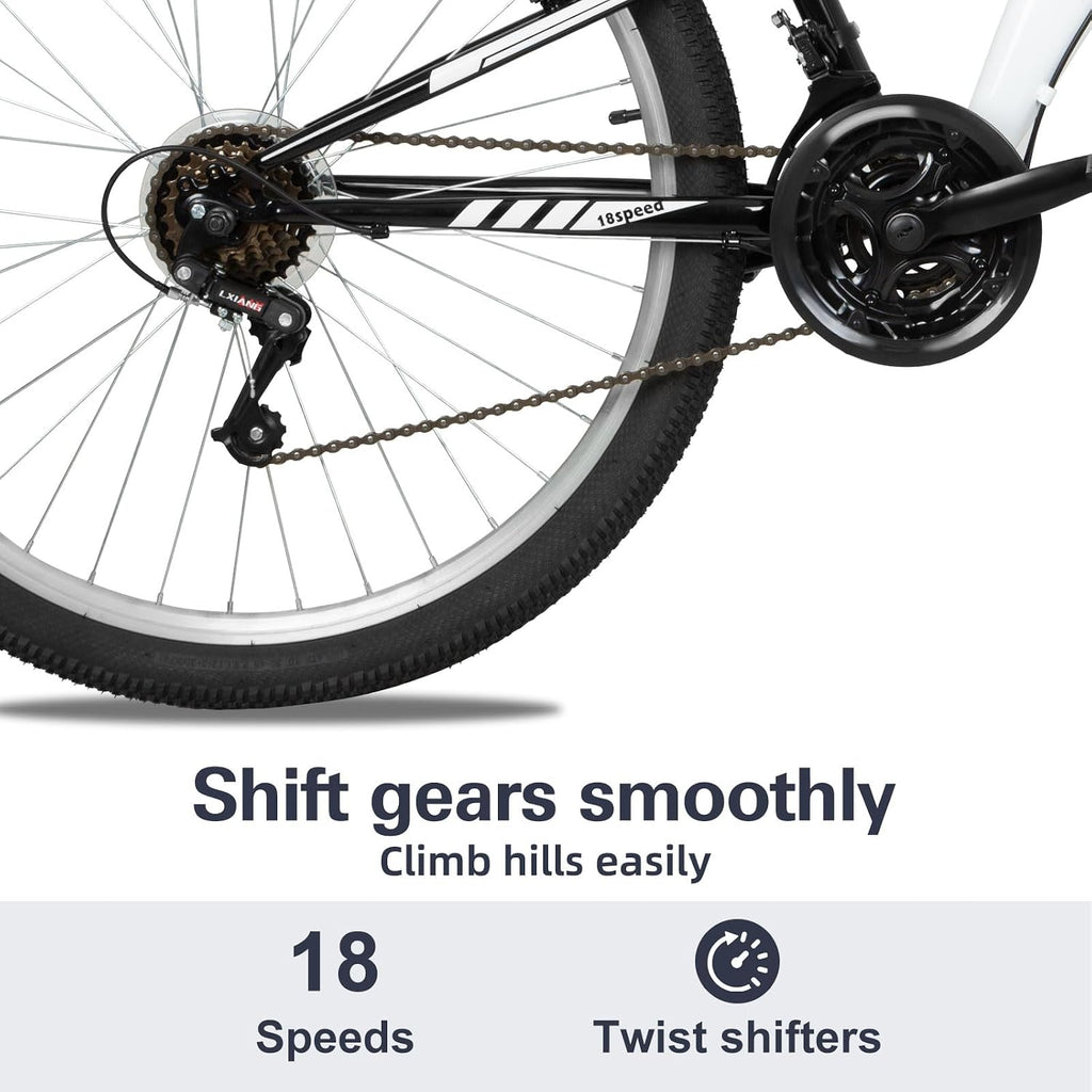 WEIZE Mountain Bike 26 27.5 inch Outdoor Cycling Bike 18-Speed/High-Carbon Steel/Dual Full Suspension, Adjustable Ergonomic Seat for Men Women Adult, MTB Bicycle with Suspension Fork