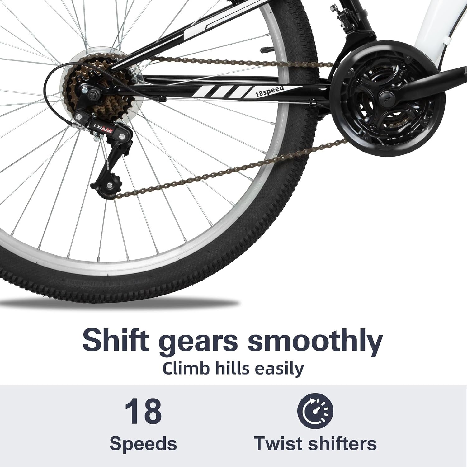 WEIZE Mountain Bike 26 27.5 inch Outdoor Cycling Bike 18-Speed/High-Carbon Steel/Dual Full Suspension, Adjustable Ergonomic Seat for Men Women Adult, MTB Bicycle with Suspension Fork