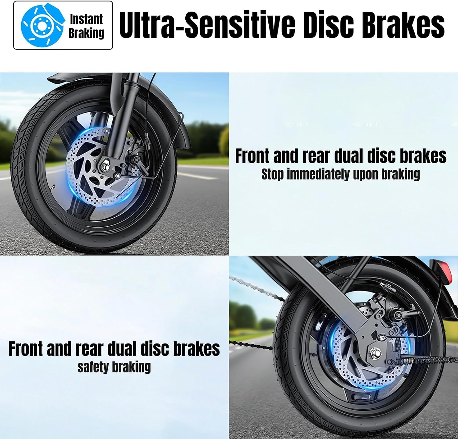 Electric Bike for Adults and Teens, 560W Motor 24MPH Compact Commuter Ebike, 48V 10Ah Battery, 32 Miles Range, 3 Shock Absorbers, 14' Mini Foldable Electric Bicycles with Basket, UL 2849 Certified