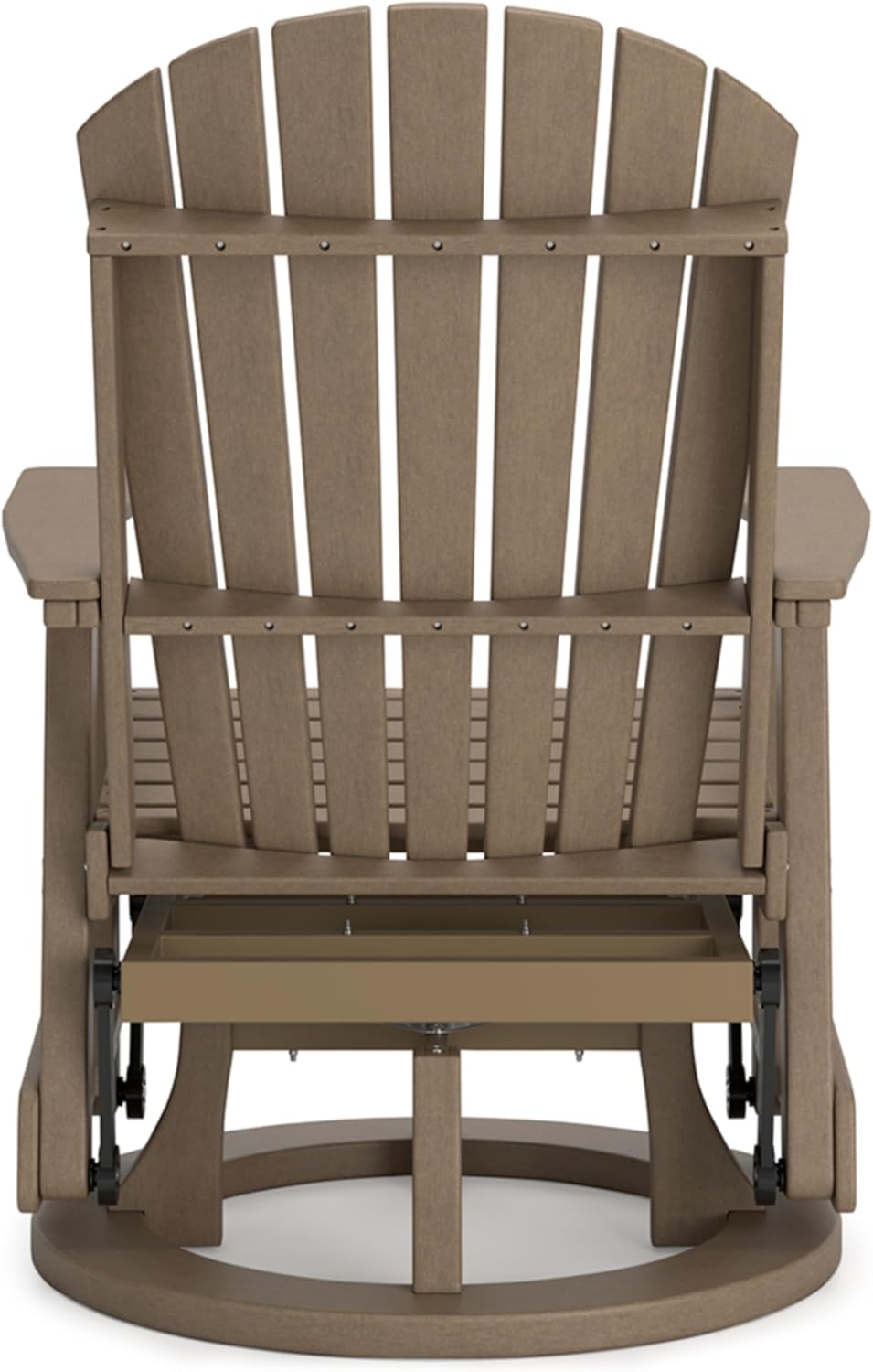 Signature Design by Ashley Hyland Wave Contemporary Swivel Glider Adirondack Chair with 360-Degree Swivel, Weather Resistant HDPE, 18' Seat Height, Brown