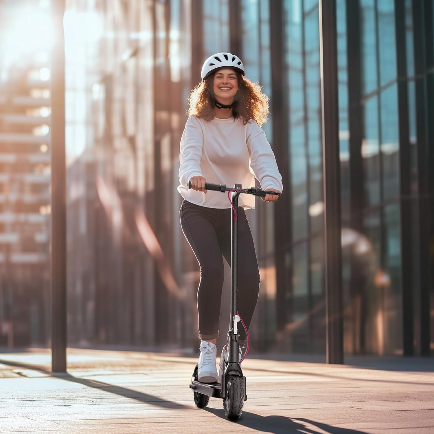 Windone Electric Scooter for Adults, 430W Peak Motor, 19MPH & 17-Mile Range, Foldable Commuter Scooter with 10' Shock-Absorbing Tires & Dual Braking System (UL 2272 Certified)