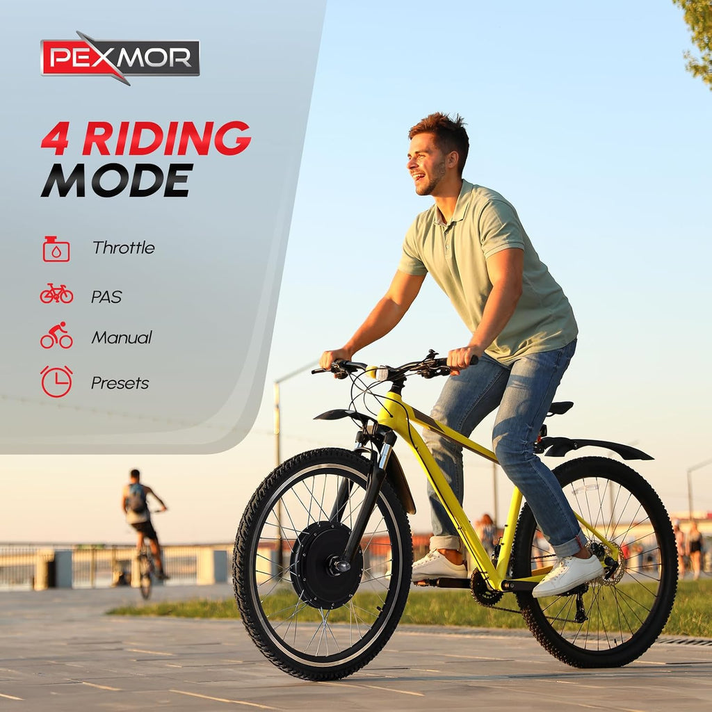 PEXMOR Electric Bike Conversion Kit, 20' Front Wheel Adult E-Bike Conversion Kit, 36V 750W Ebike Hub Motor Kit Upgrade 3 Mode Controller w/PAS/LCD Display Electric Bicycle Ebike Wheel Kit