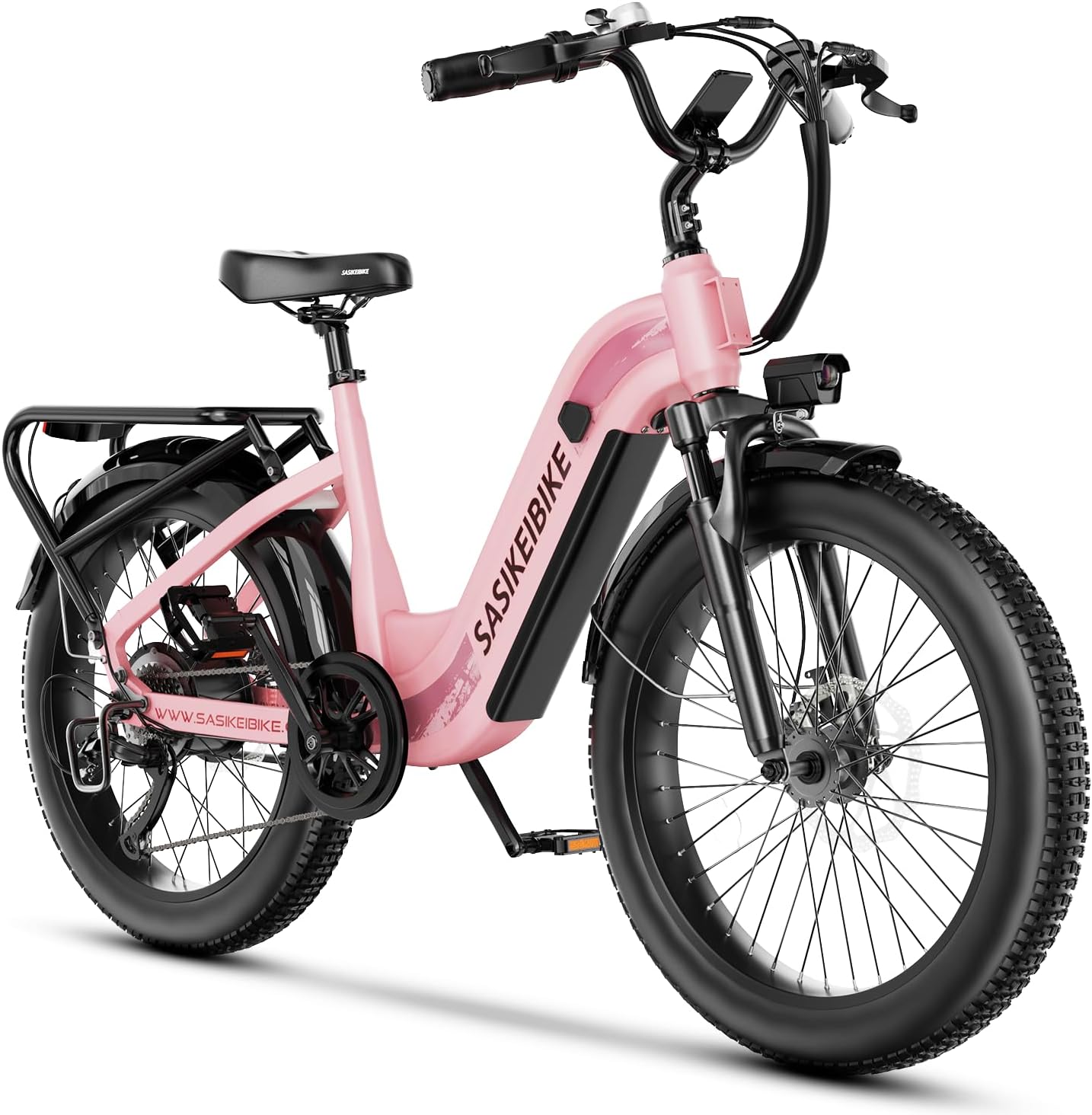 Sasikeibike Electric Bike for Adults, 1500W Motor 70mile Ebike, 24inch Fat Tire Electric Bicycle 48V 20AH Removable Battery, Commuting Electric Mountain E-Bike, Step-Thru Bicycle