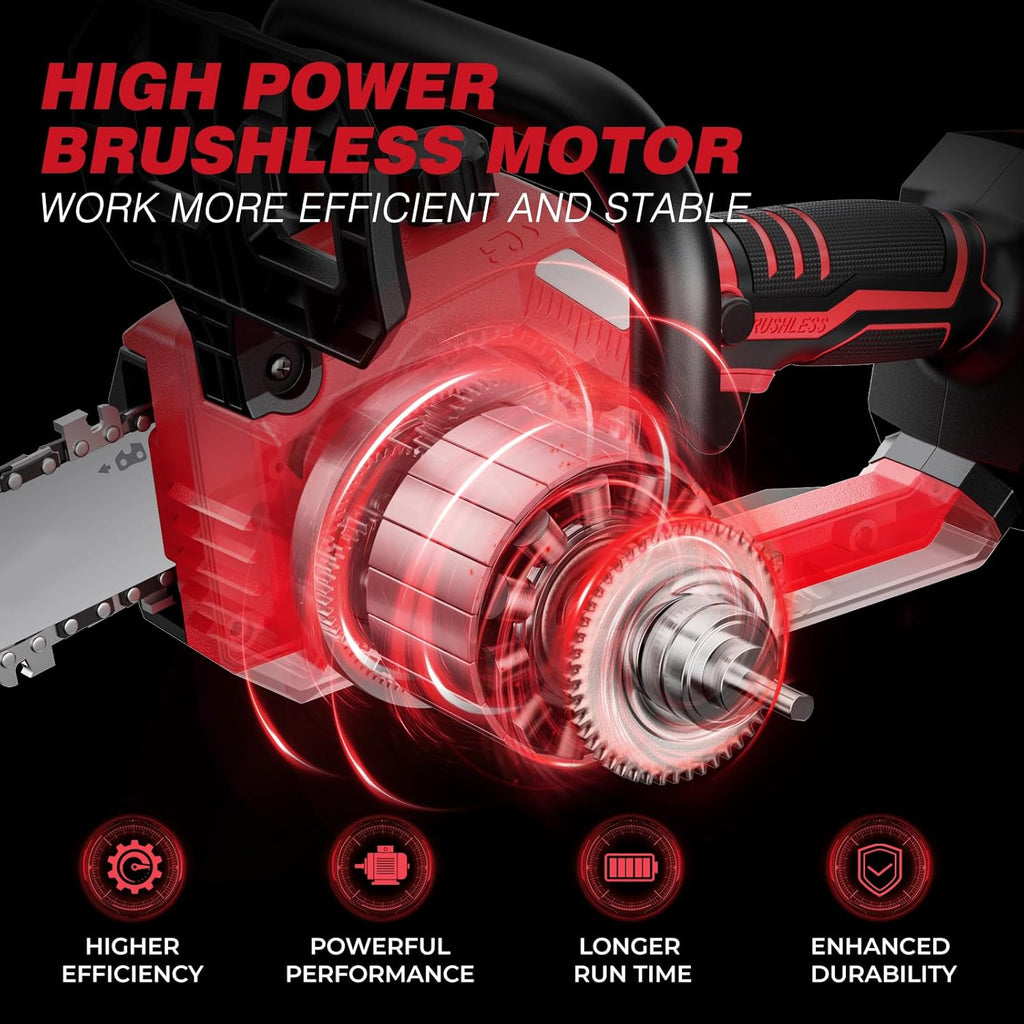 2-IN-1 Cordless 10-Inch Pole Saw And Chainsaw Compatible with Milwaukee 18V Battery, Total Reach of Max 15ft, Auto Oiling, Electric Pole Saw for Tree Trimming Pruning (Battery NOT Included)